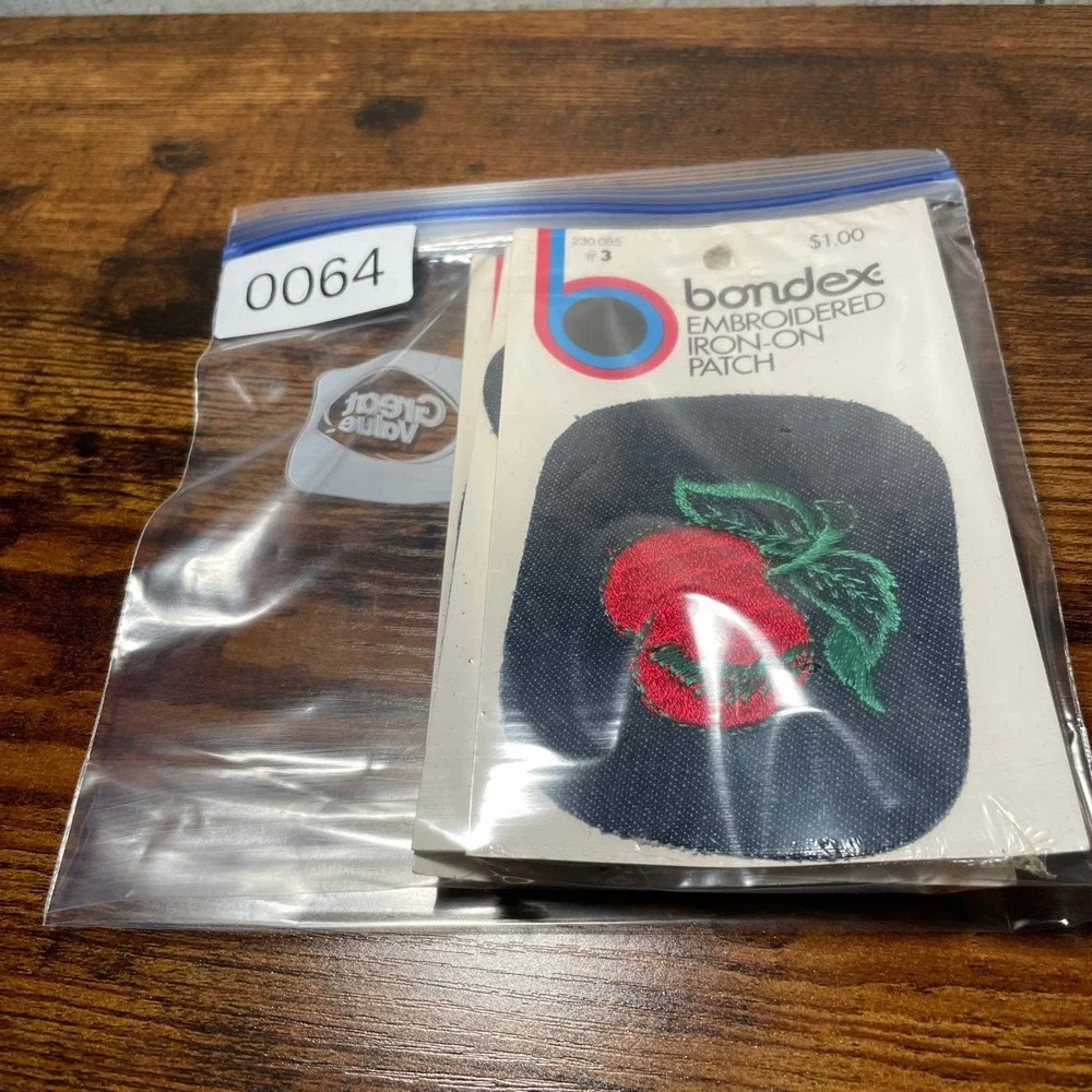 Vintage Bondex Iron-On Patches Lot of 3 - Apple, Apple, Owl NOS Sealed